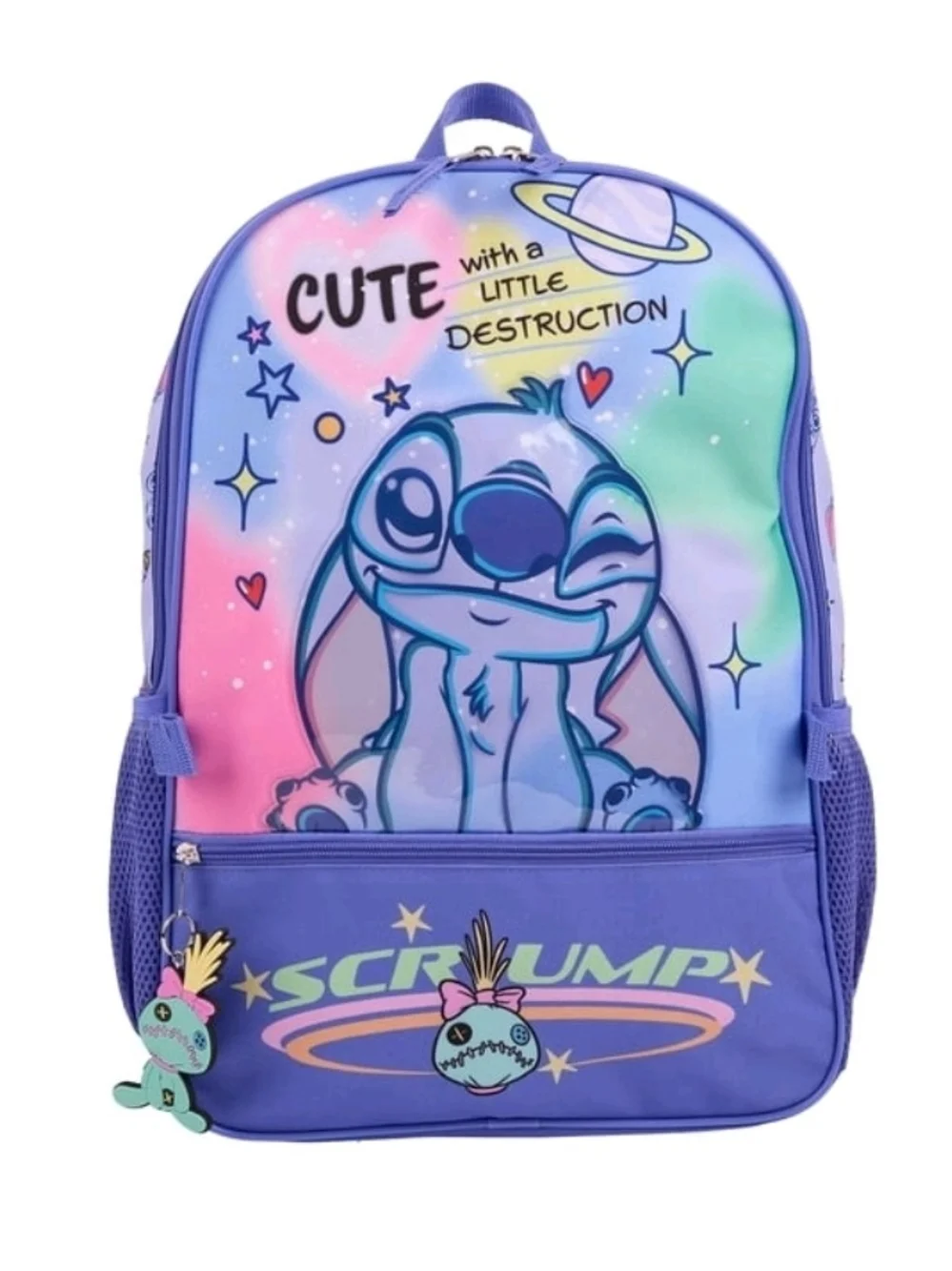Disney Stich Backpack with Pink & Green Accents